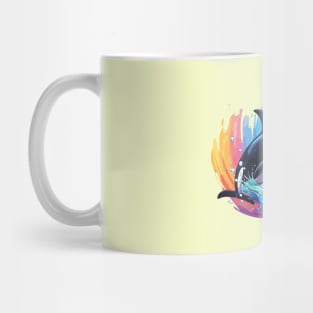 happy orca whale cartoon, kids design Mug